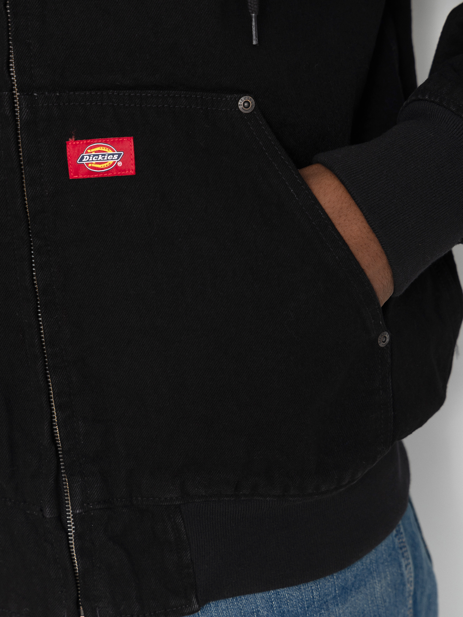 Kurtka Dickies Hilham Lined Denim Hooded Bomber (black)