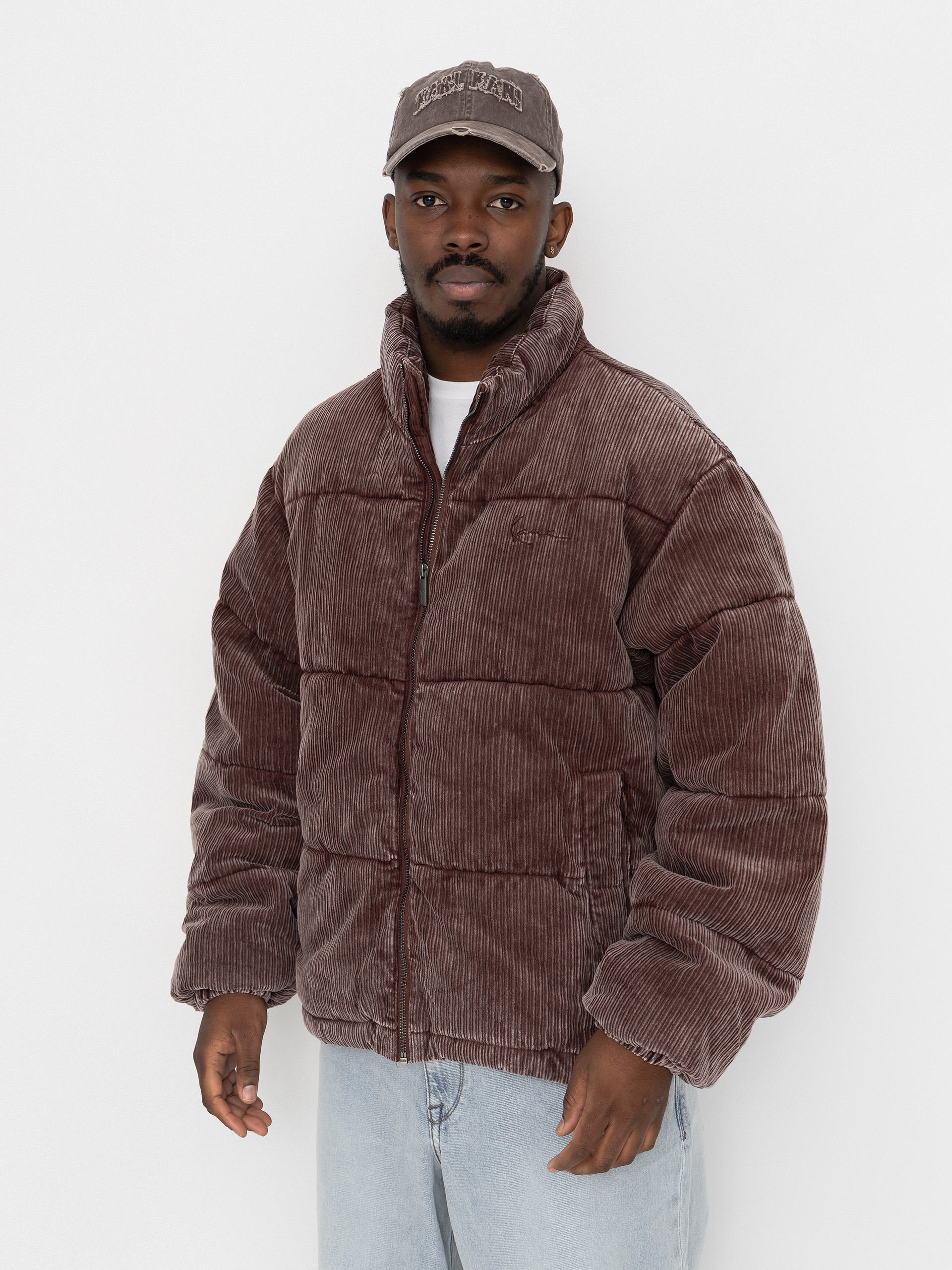 Kurtka Karl Kani Signature Corduroy Puffer (dark brown)