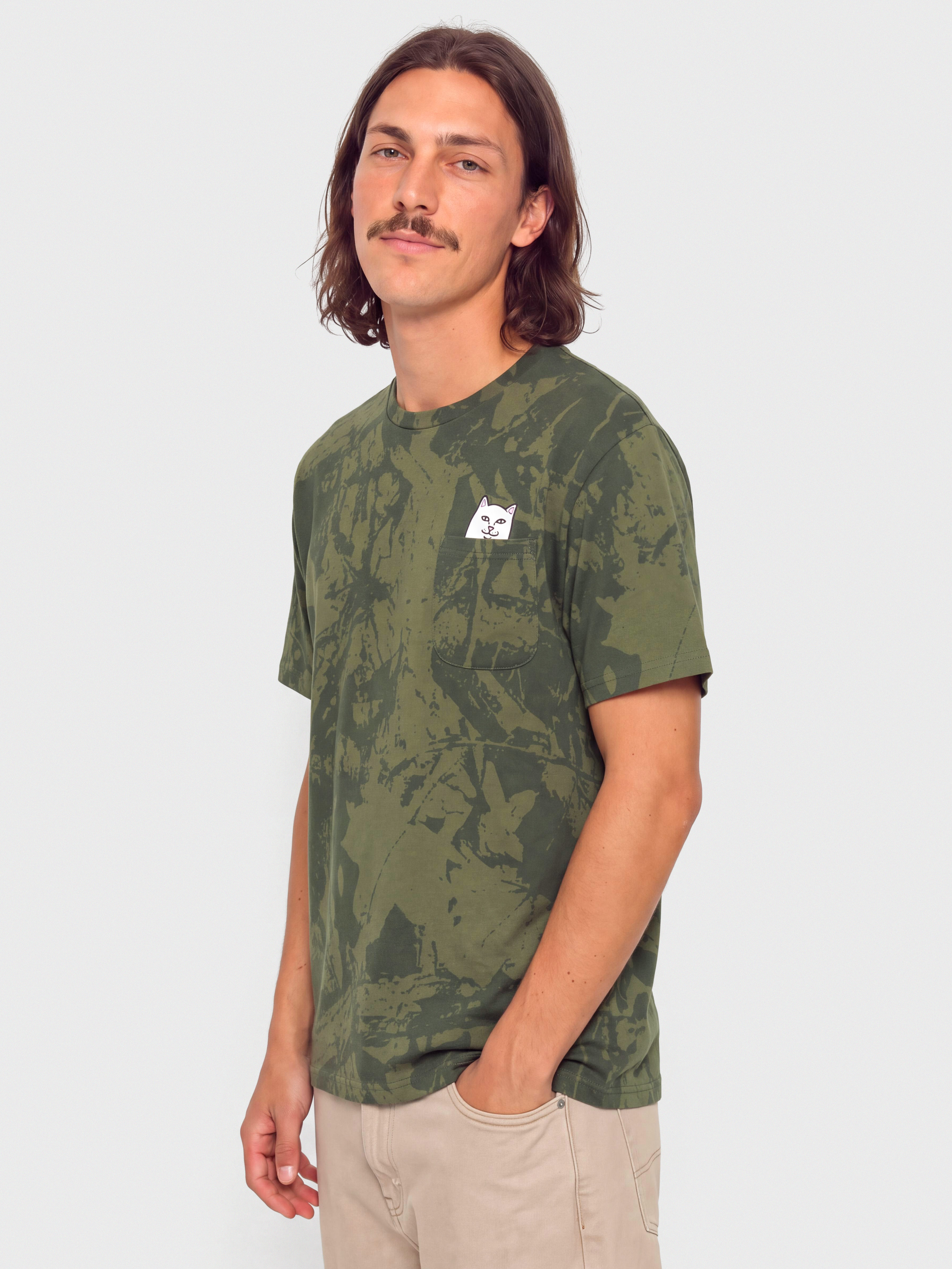 T-shirt RipNDip Lord Nermal Pocket (forest camo)