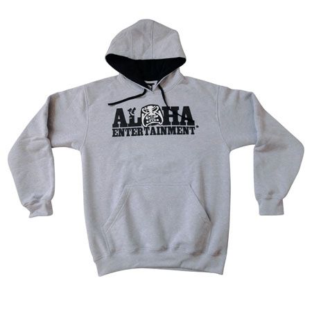 Bluza z kapturem Aloha Entertainment Niczego Nie Żałuję (szary/czarny/biały)