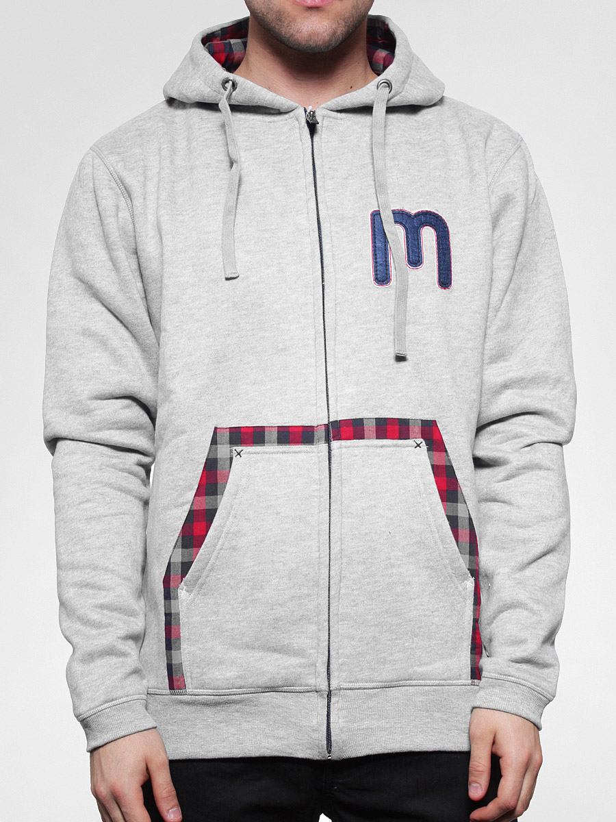 Bluza z kapturem Malita Check (szary melanż)