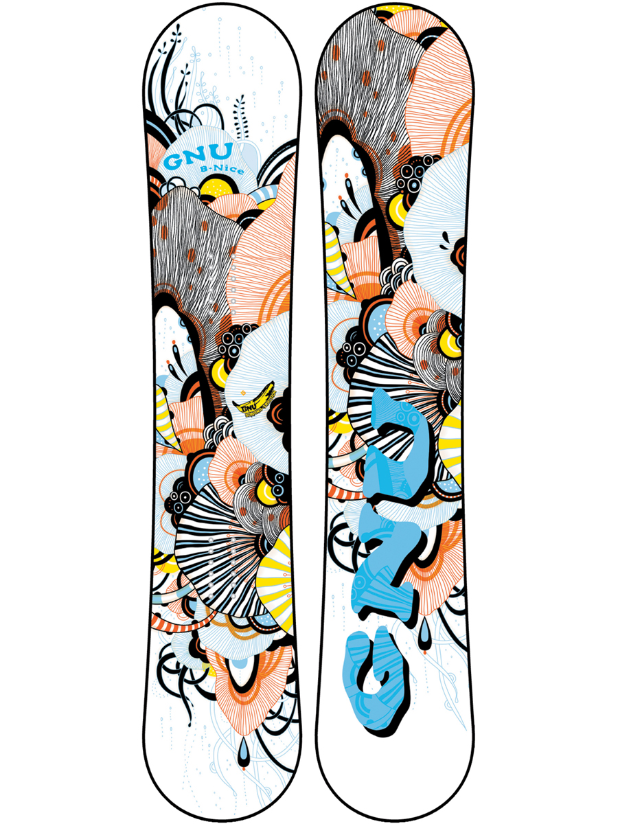 Deska snowboardowa Gnu Nice BTX 145 Wmn biały (ygc)