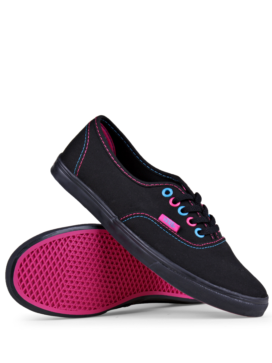 Vans authentic black on sale pink