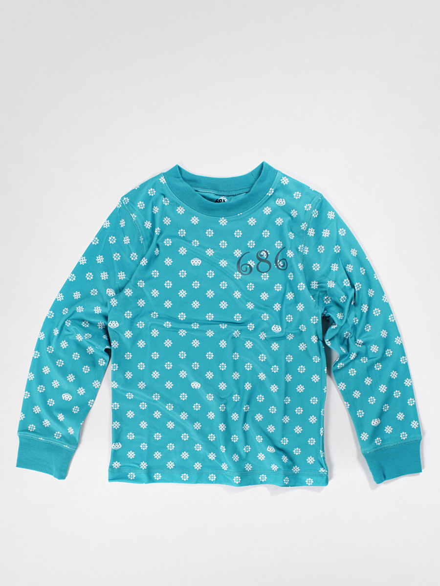Dziecięcy longsleeve 686 Emblem Base Layer Top Wmn (turquoise medallion print)