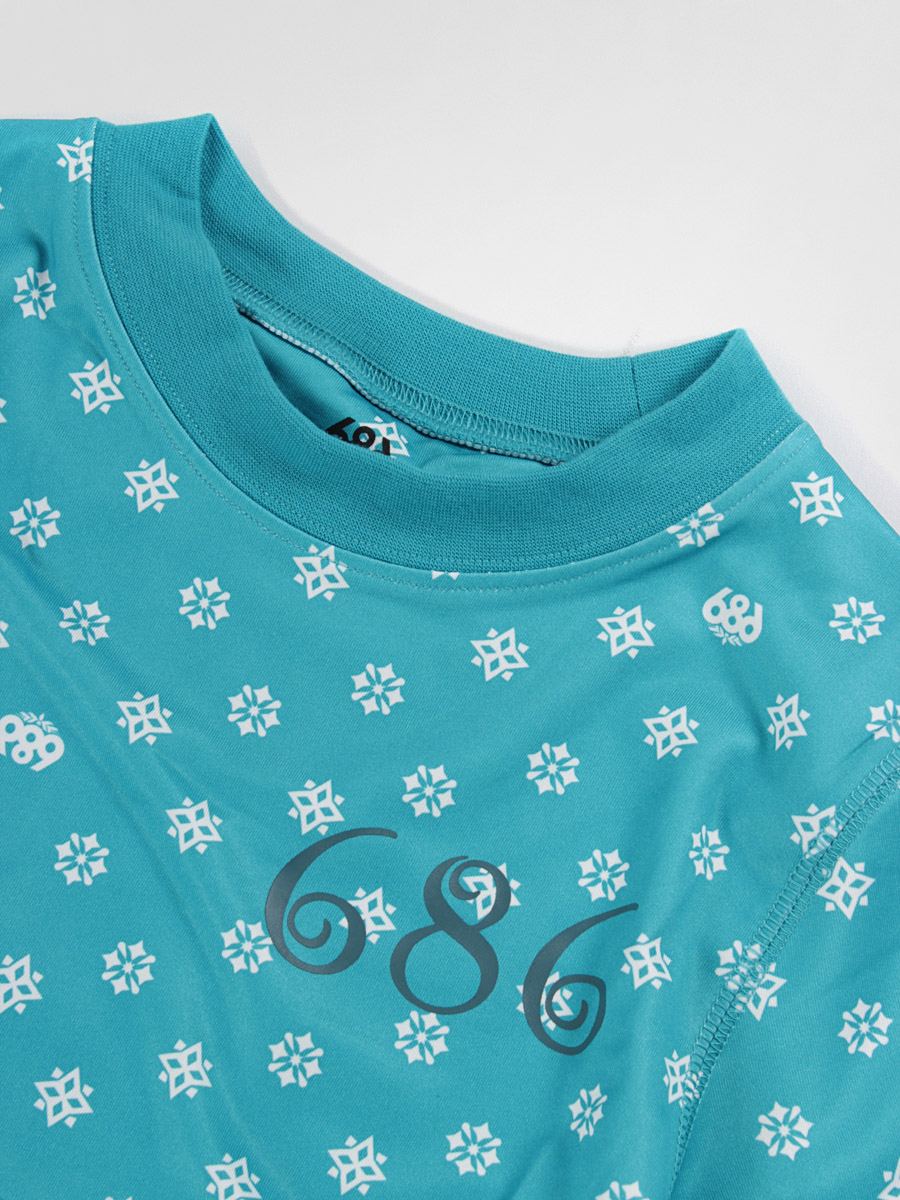 Dziecięcy longsleeve 686 Emblem Base Layer Top Wmn (turquoise medallion print)