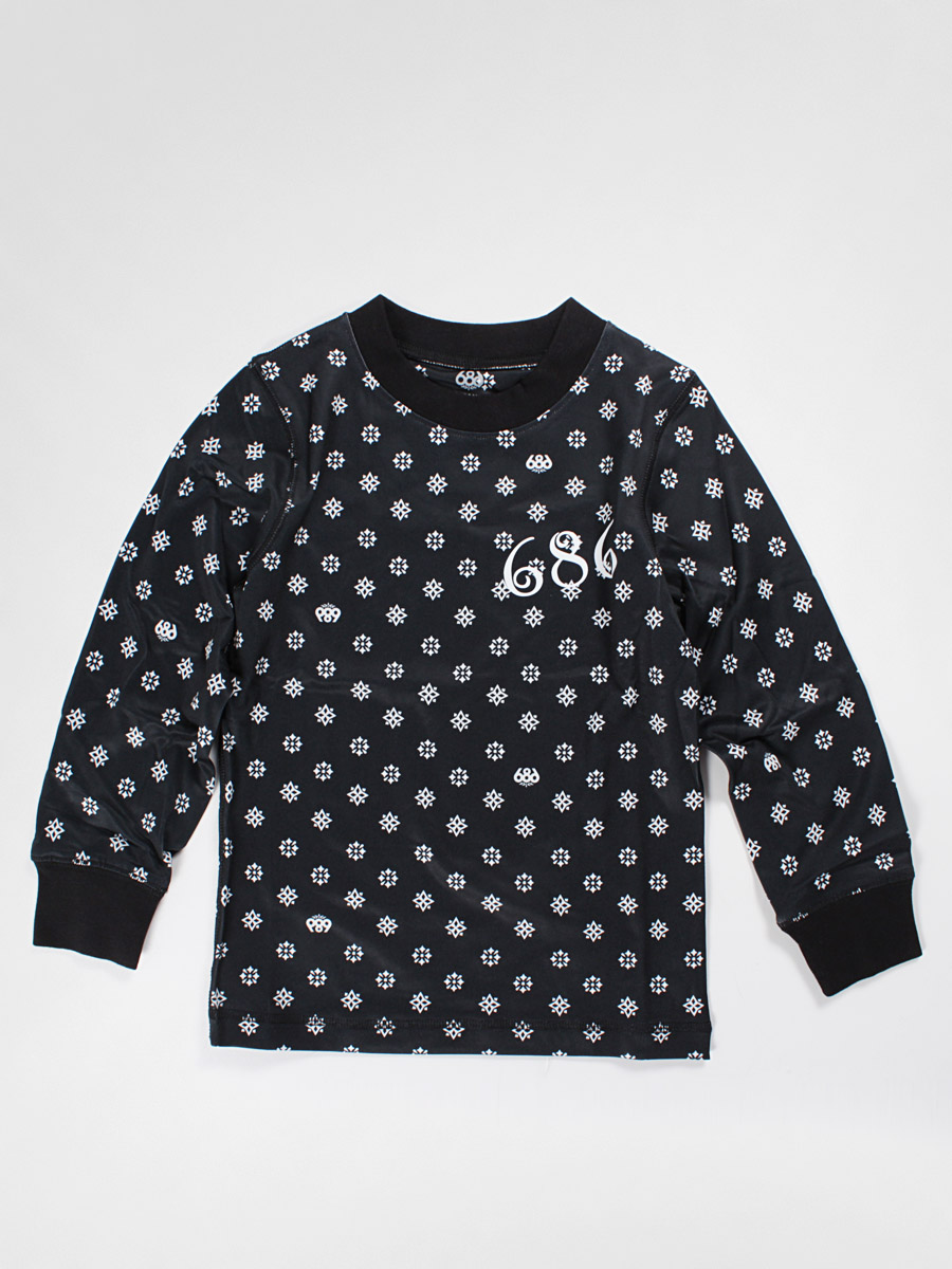 Dziecięcy longsleeve 686 Emblem Base Layer Top Wmn (black medallion print)