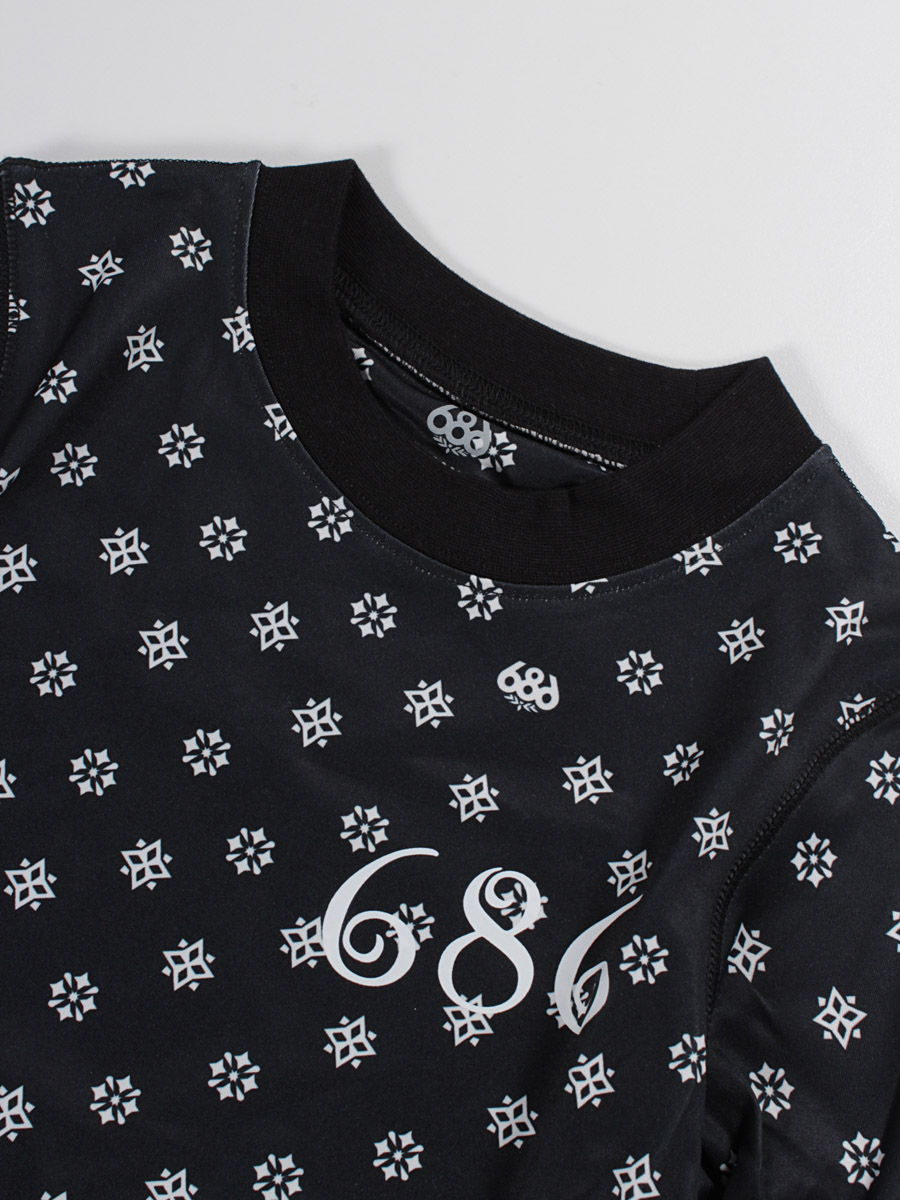 Dziecięcy longsleeve 686 Emblem Base Layer Top Wmn (black medallion print)