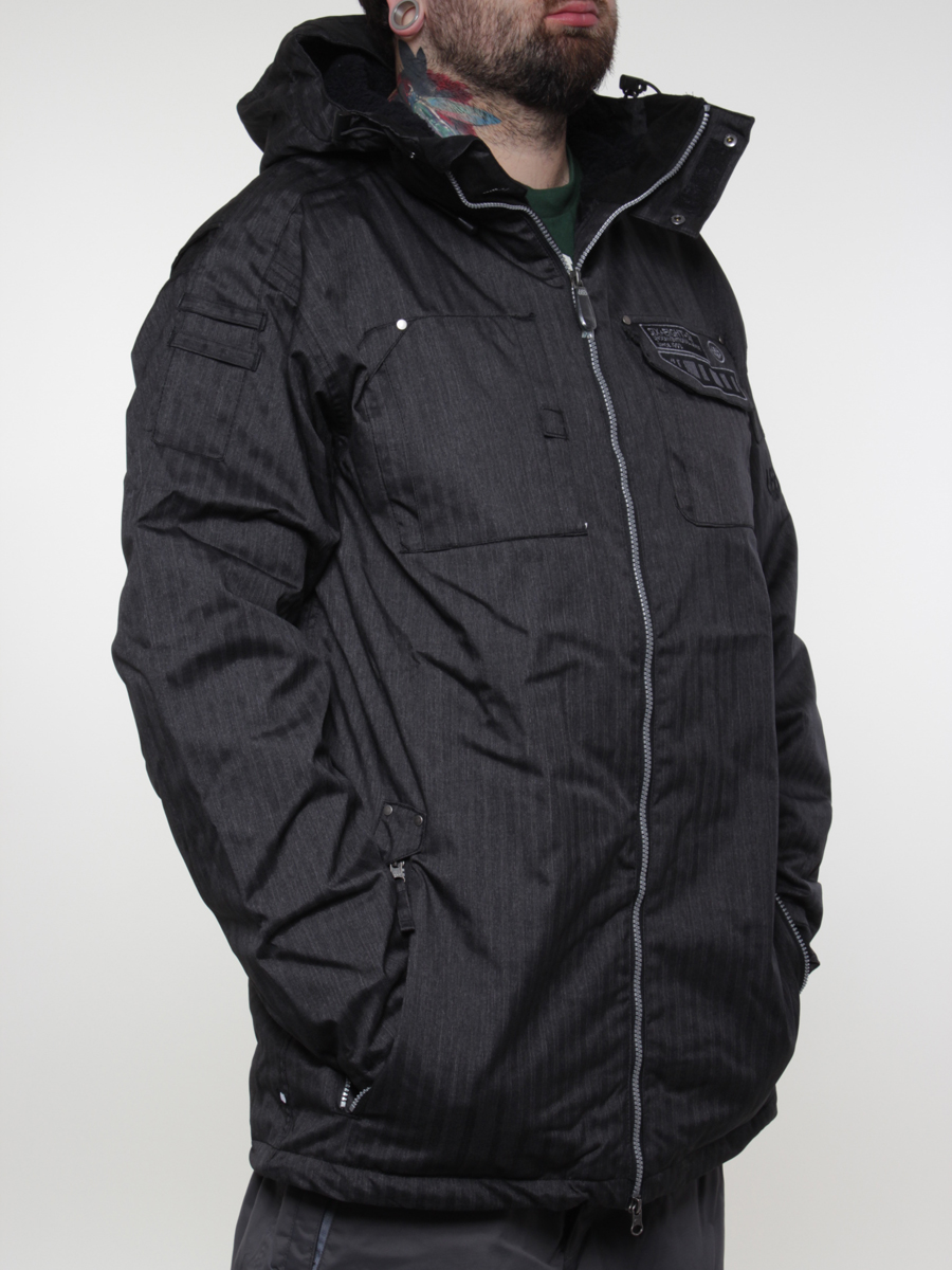 Męska Kurtka snowboardowa 686 Mannual Pacific Parka Insulated Jacket (black heather stripe)