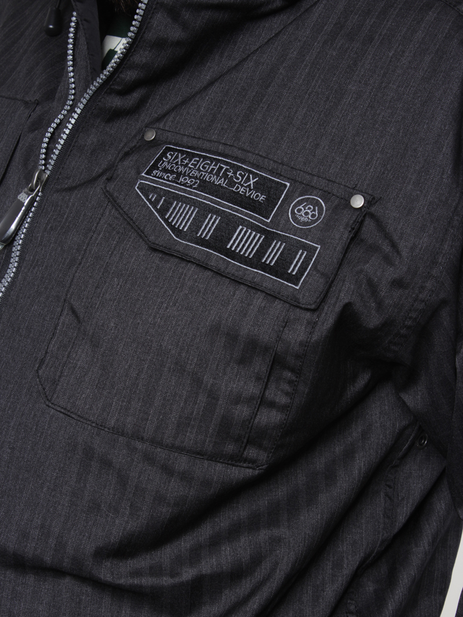 Męska Kurtka snowboardowa 686 Mannual Pacific Parka Insulated Jacket (black heather stripe)