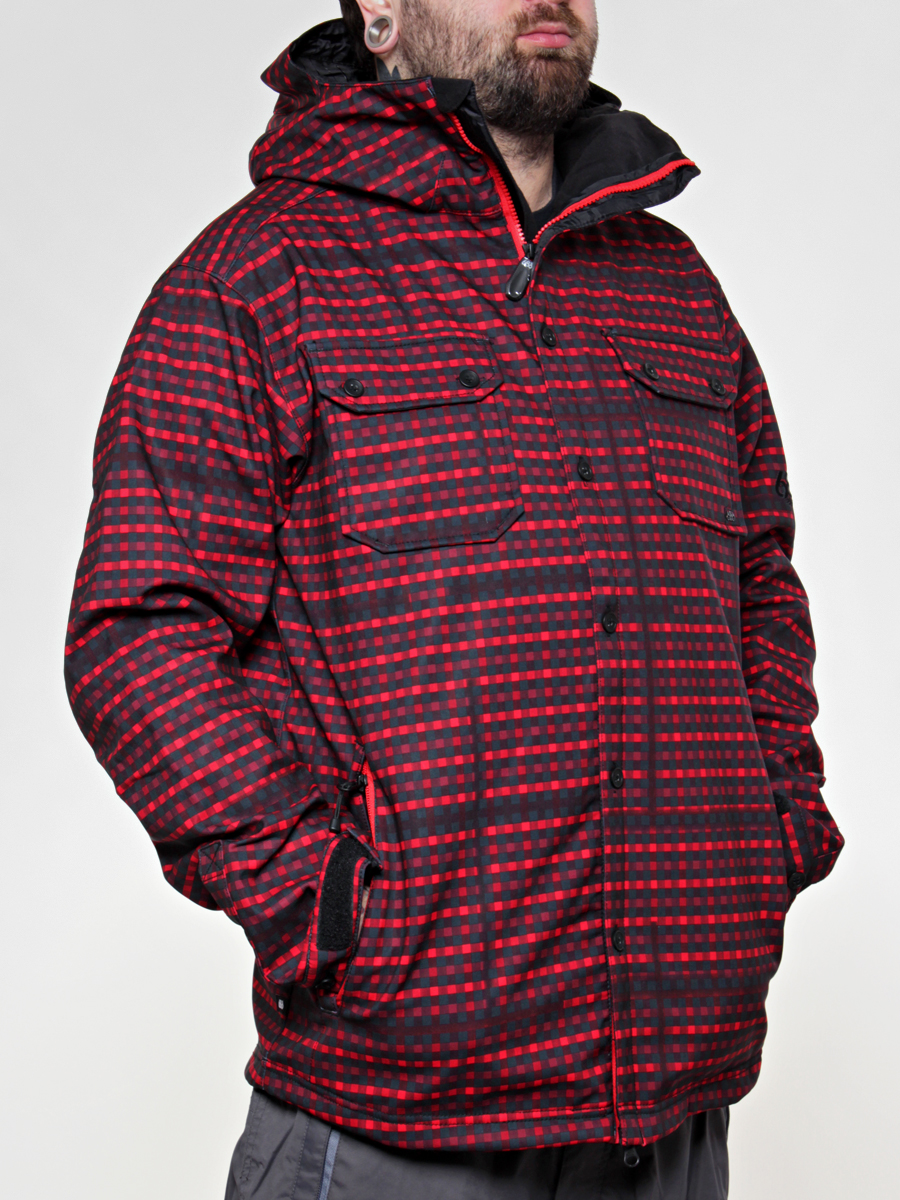 Męska Kurtka snowboardowa 686 Plexus Clash Softshell (red plaid)