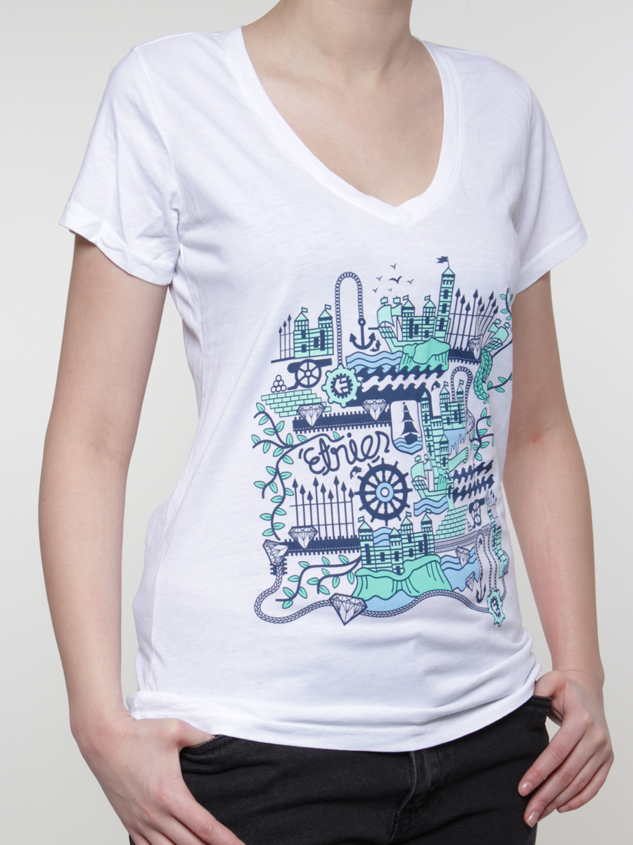 T-Shirt Etnies Treasure Map Vneck Wmn (white)