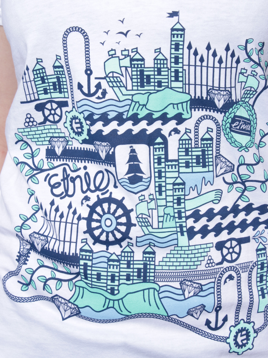 T-Shirt Etnies Treasure Map Vneck Wmn (white)