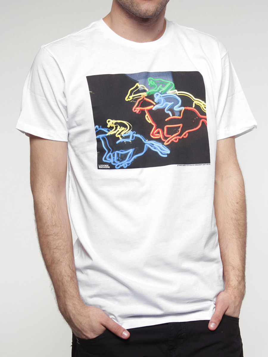 T-shirt Analog Neon Horse Racing (wht)