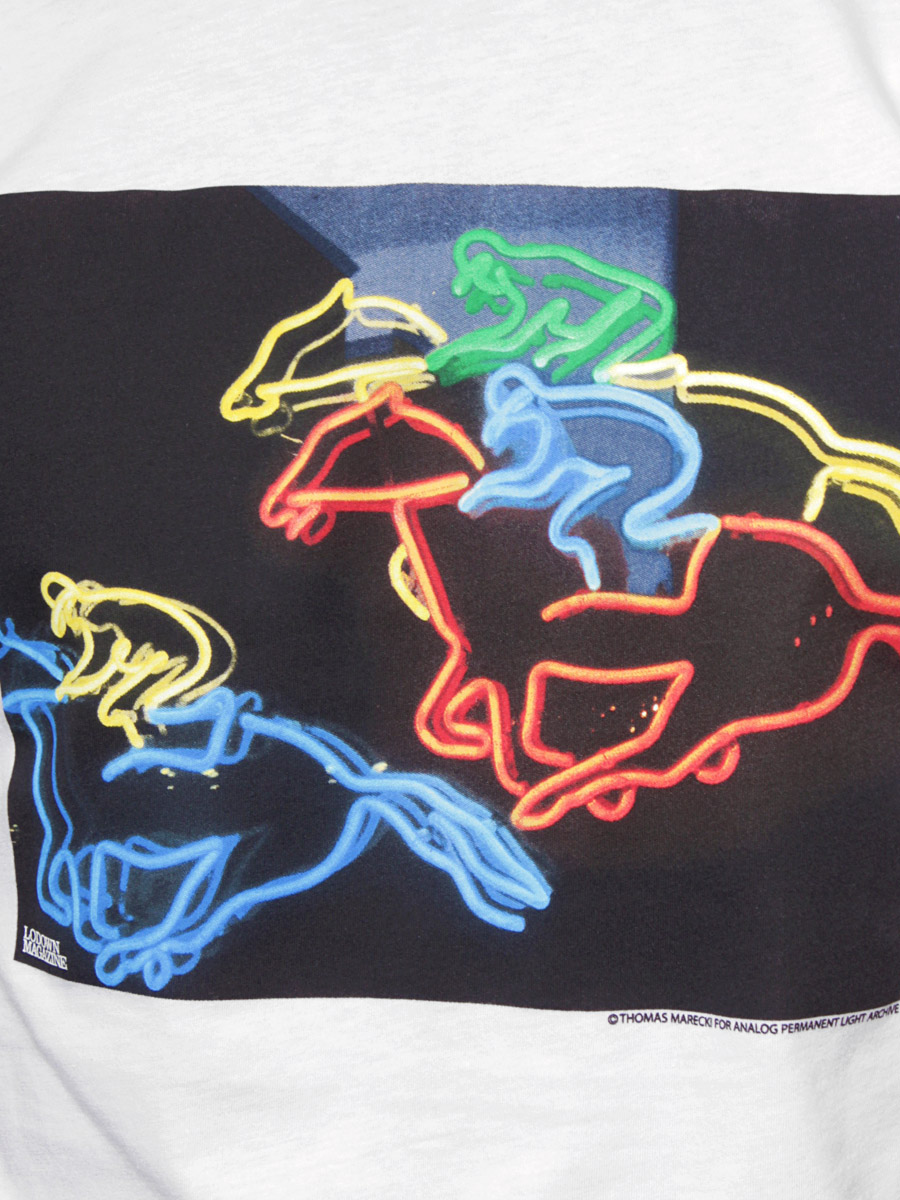 T-shirt Analog Neon Horse Racing (wht)