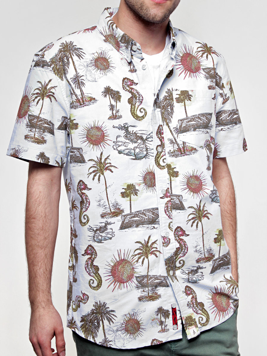 Koszula Altamont Death's A Beach S/S Woven (blue)