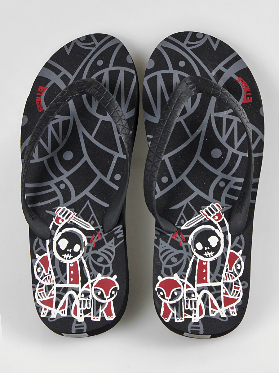 Klapki japonki Etnies Todos (black/dark grey/red)