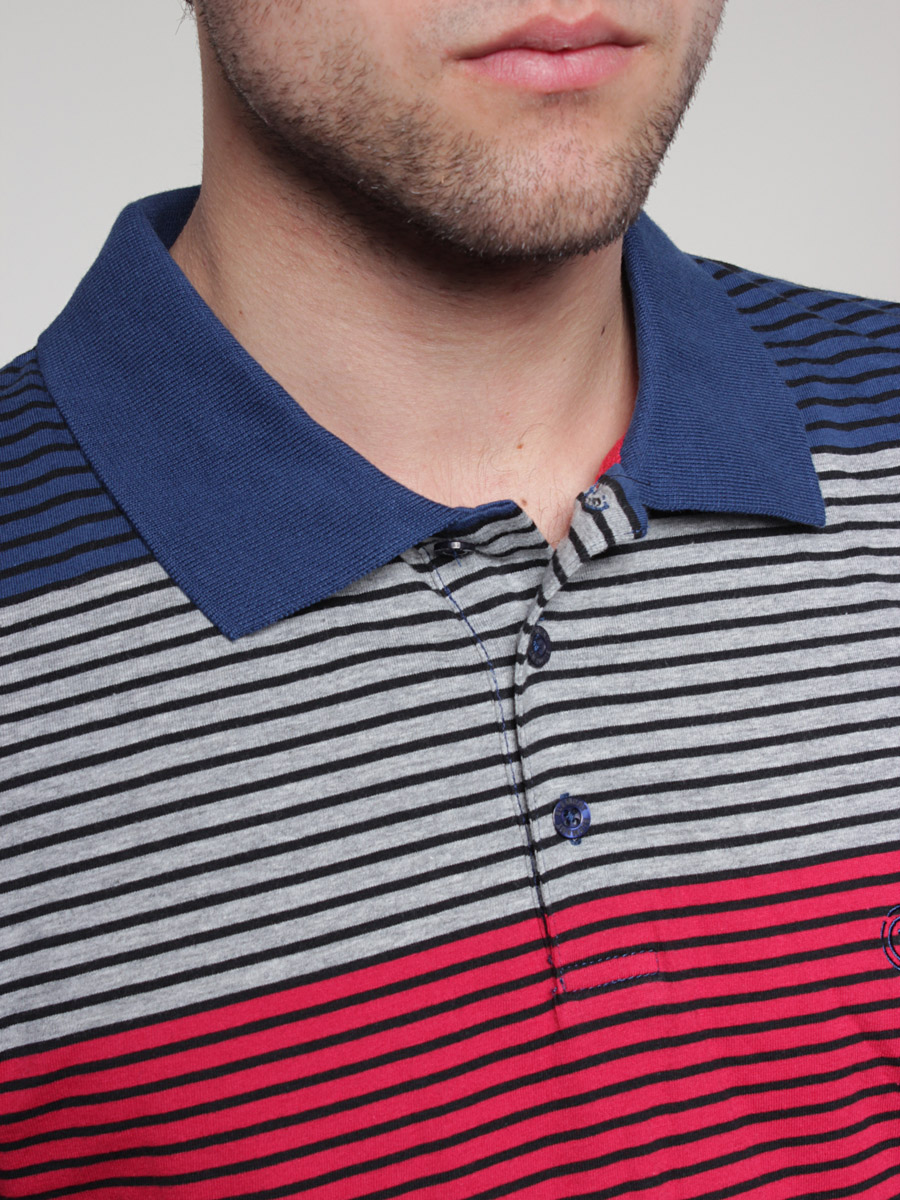 Koszulka polo Element Breaker (grey/blu/red)