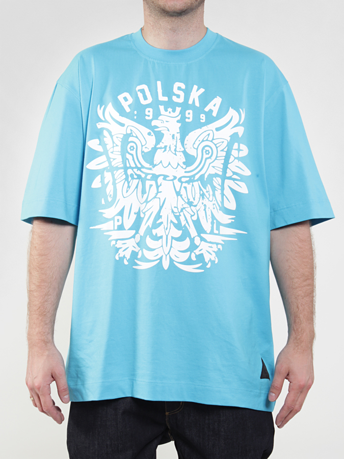 T-Shirt StoProcent TM Eagle (cyan blu)