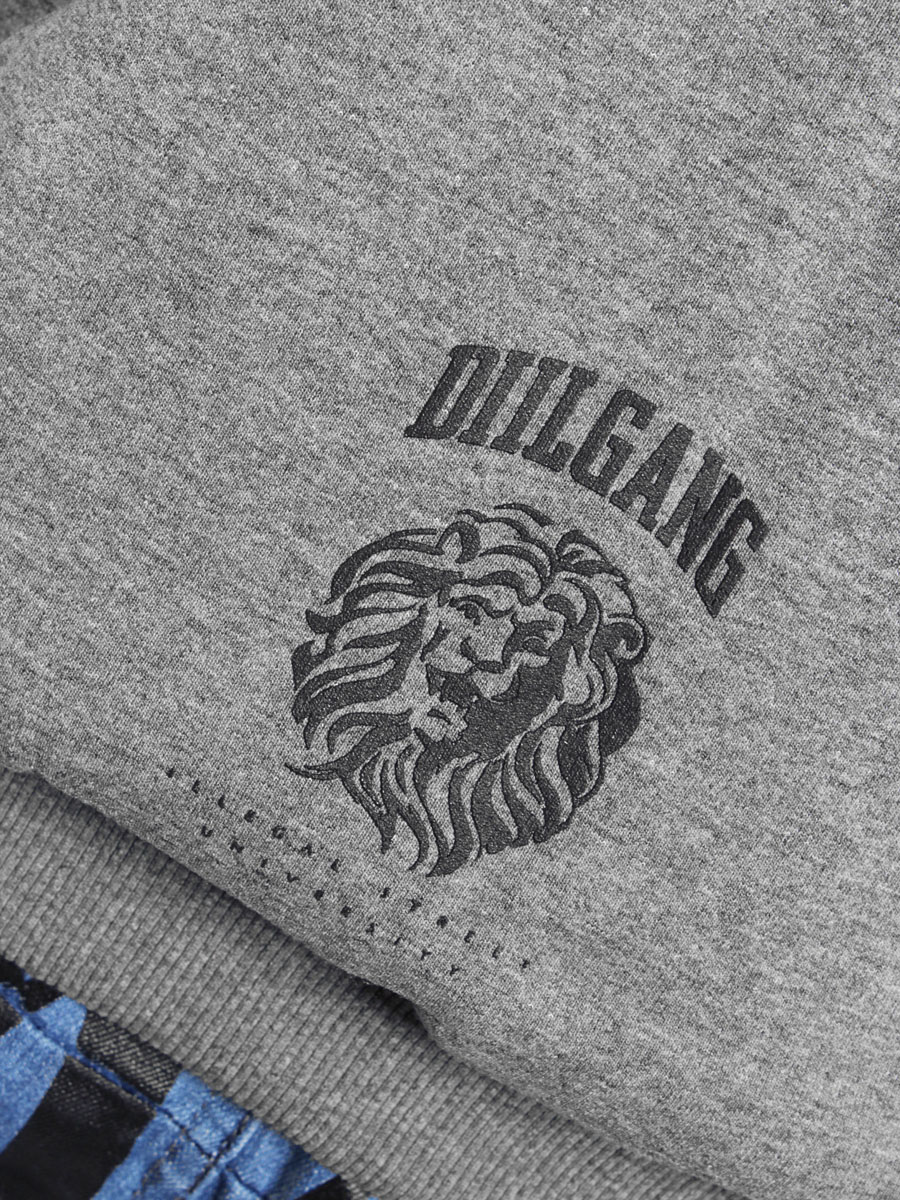 Bluza z kapturem Diil Gang Laur ZH (szary melanż)