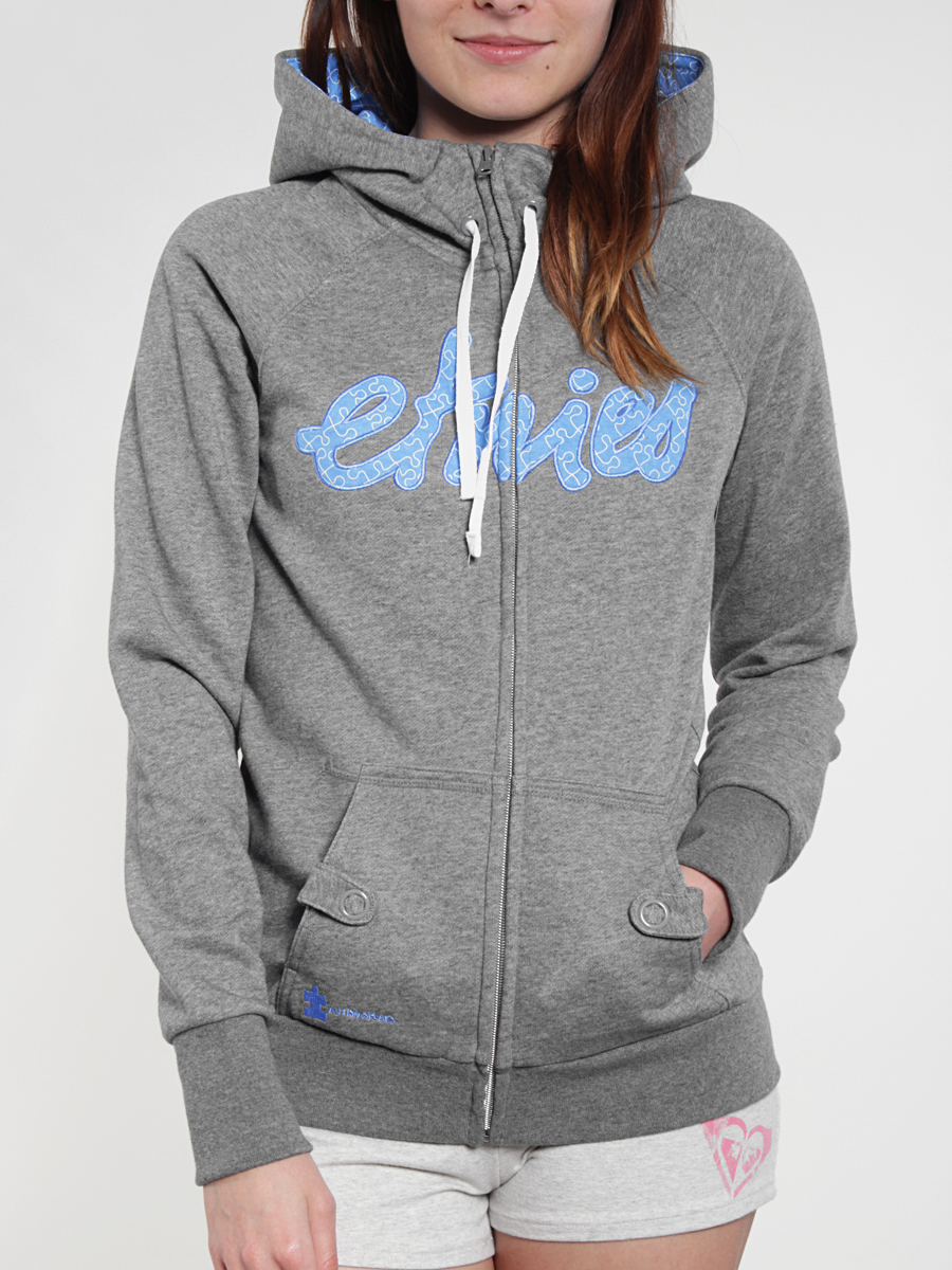 Bluza z kapturem Etnies Script Fill Zip Wmn (dark grey/blue)