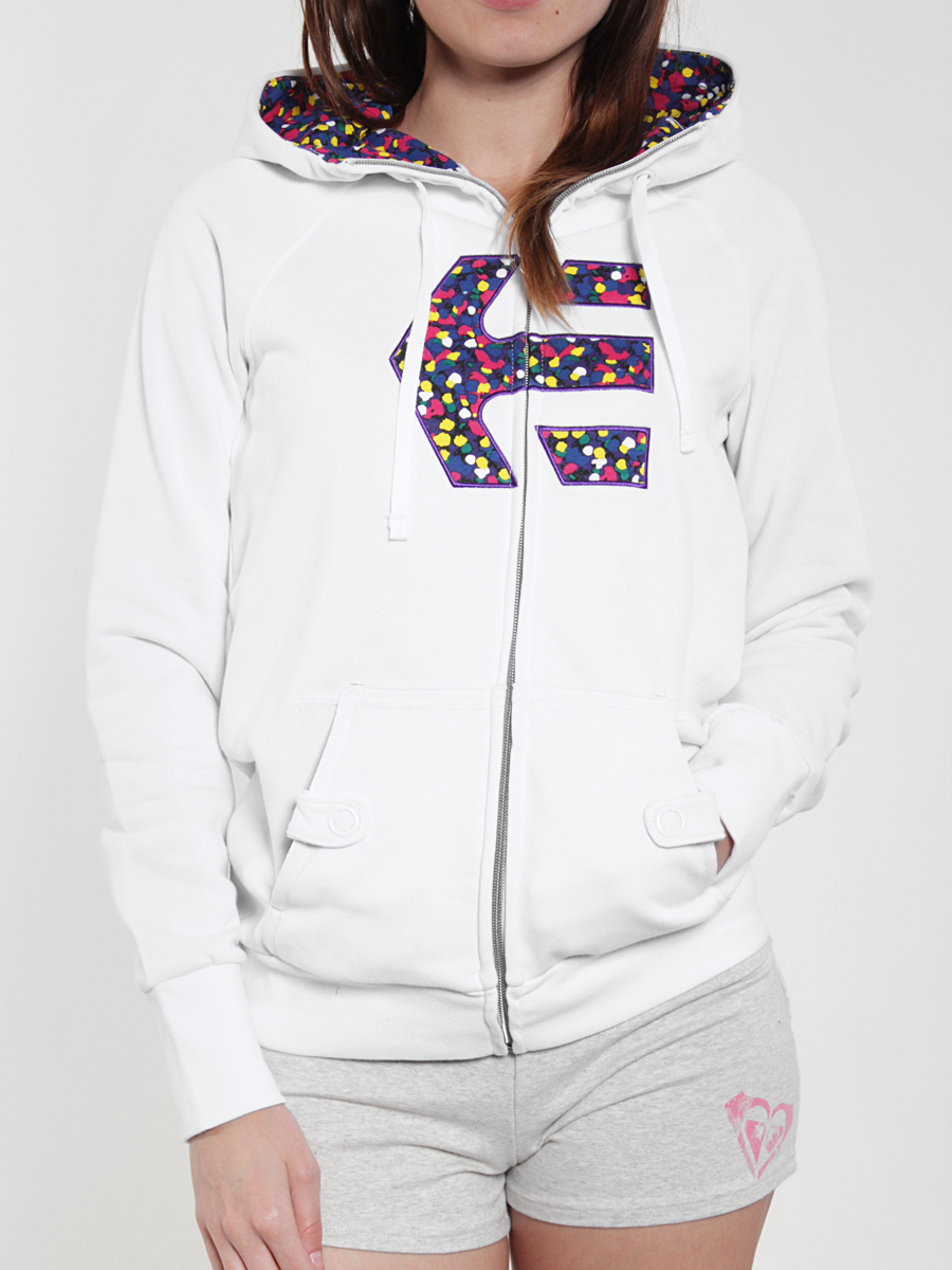 Bluza z kapturem Etnies Icon Fill Zip Wmn (white/purple)