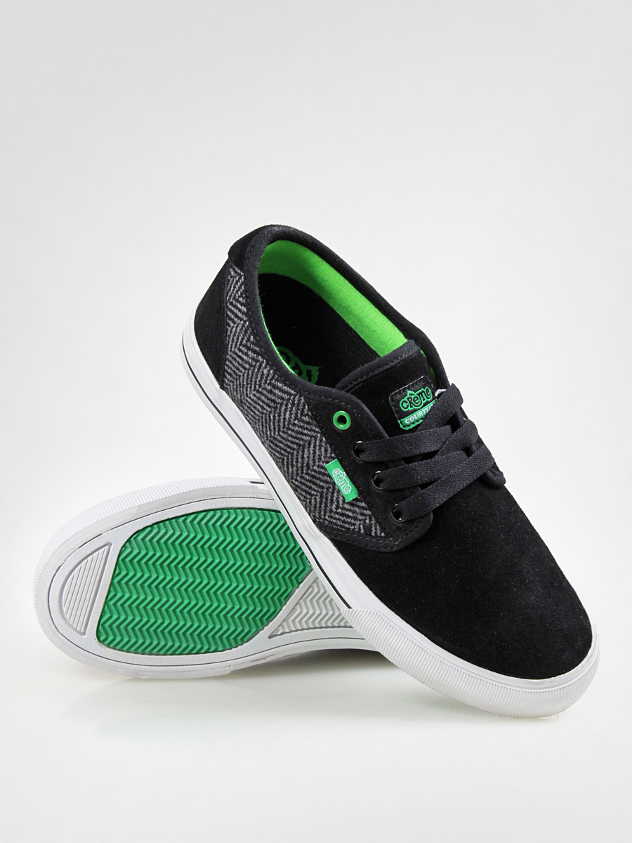Buty Creme Courtyard (black herringnone/fern green)
