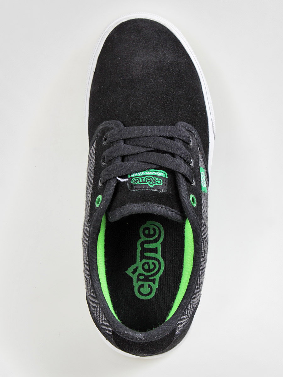 Buty Creme Courtyard (black herringnone/fern green)