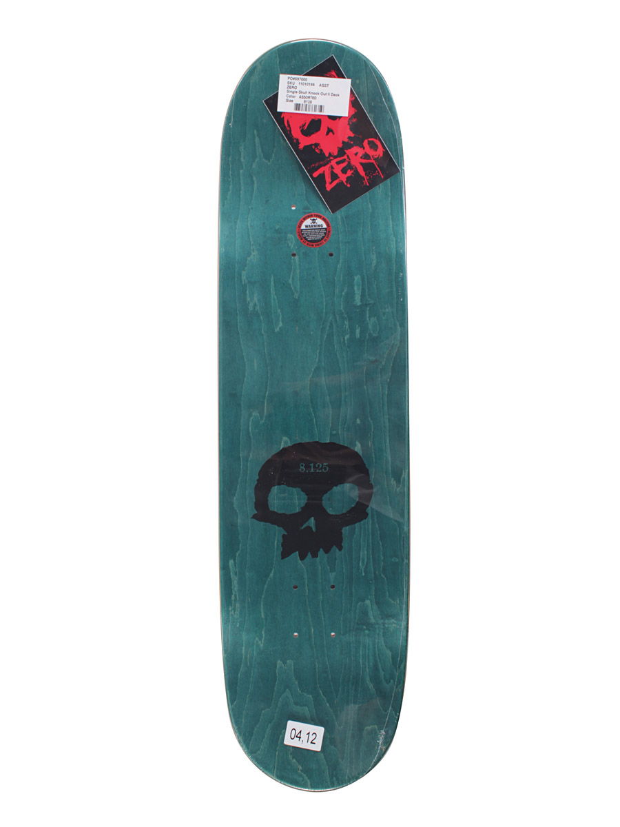 Deck Zero Single Skull Knock Outll 8.125'' (assorted)