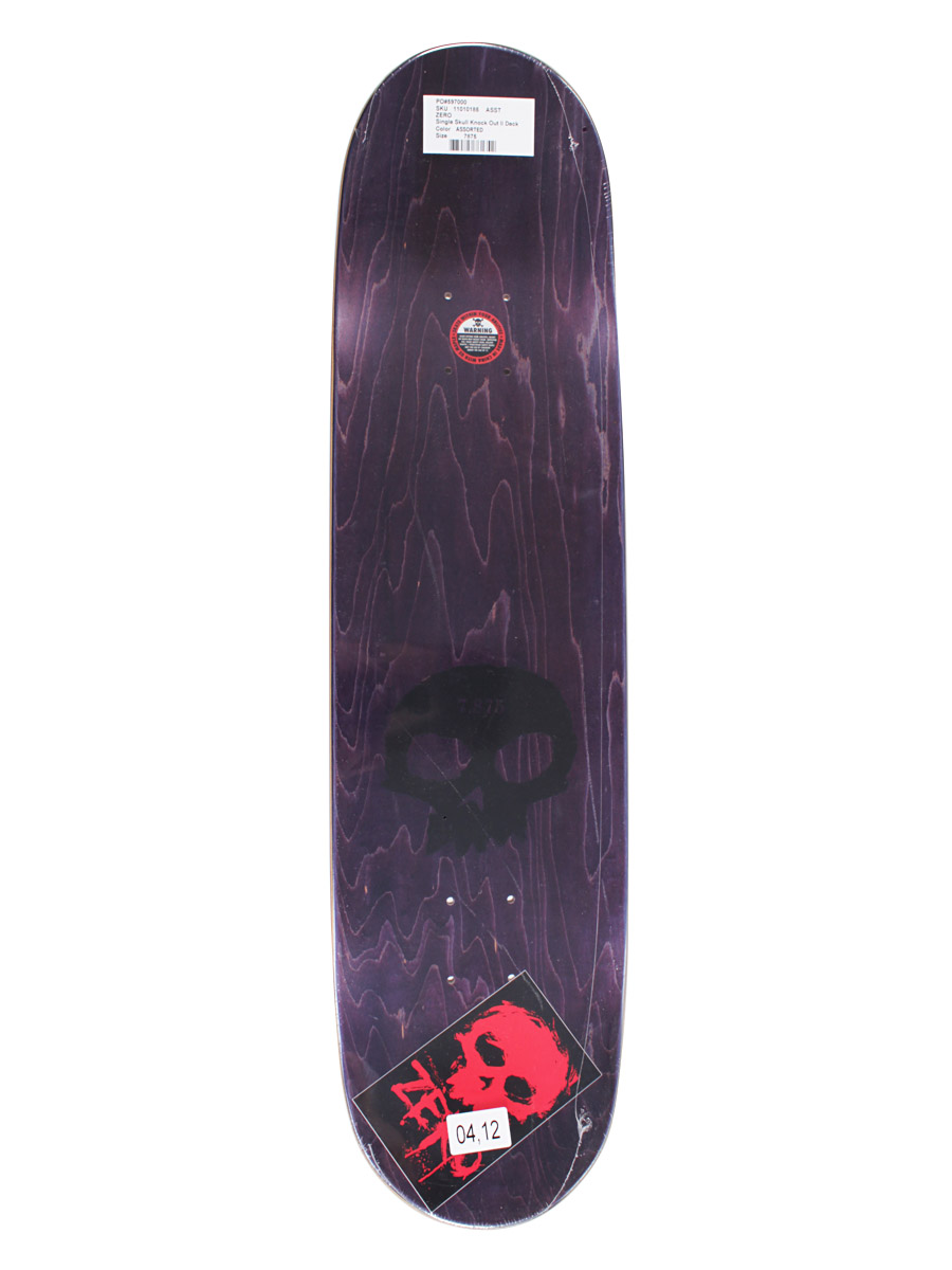 Deck Zero Single Skull Knock Outll 7.875'' (assorted)