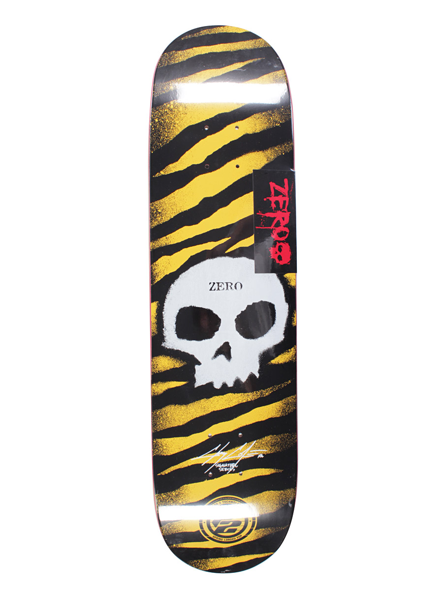 Deck Zero Cole Stncil Skull P2 7.875'' (yellow/black)