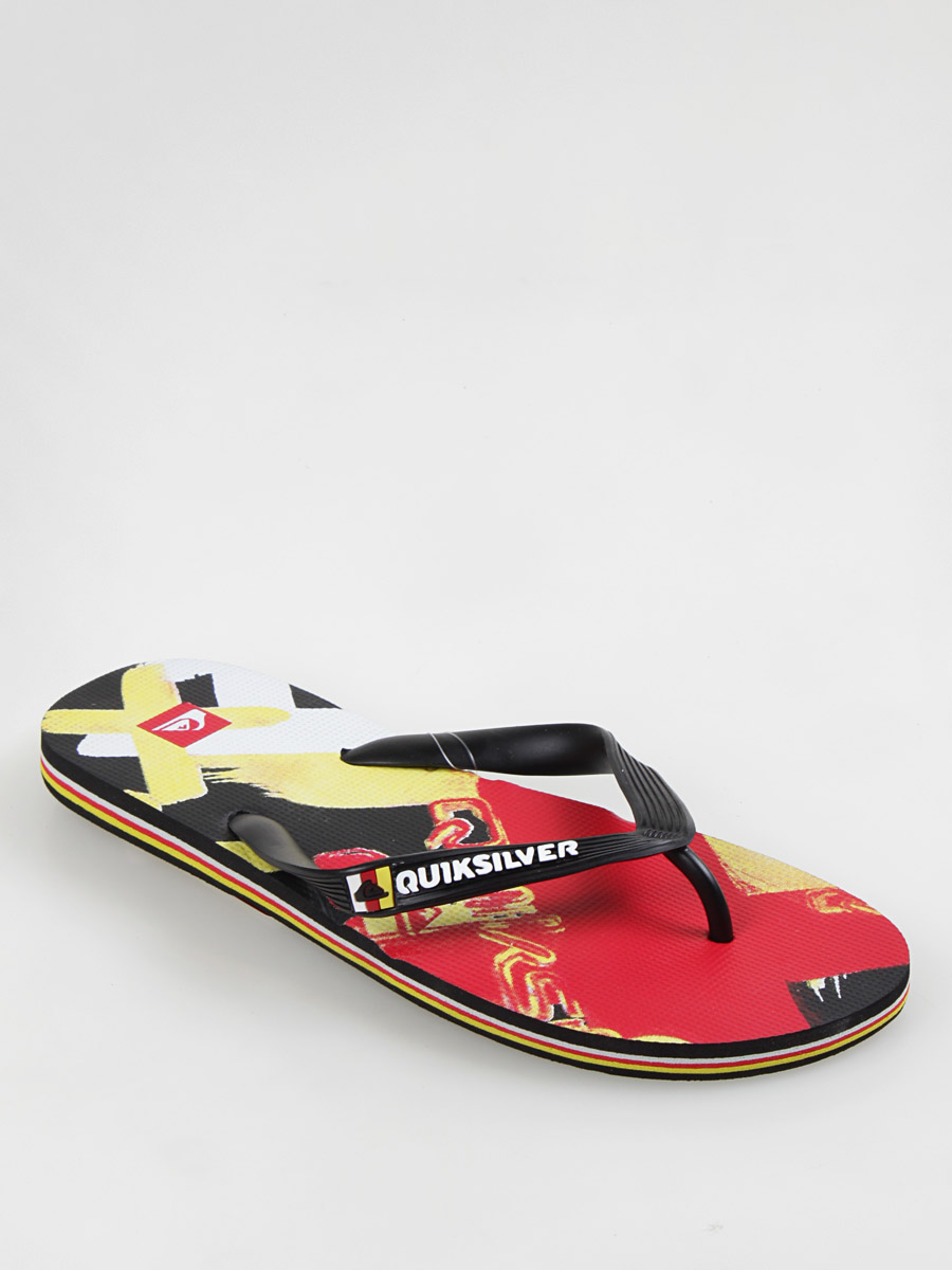 Japonki Quiksilver KMMSL373  Molokai X Fire (black/red/yellow)