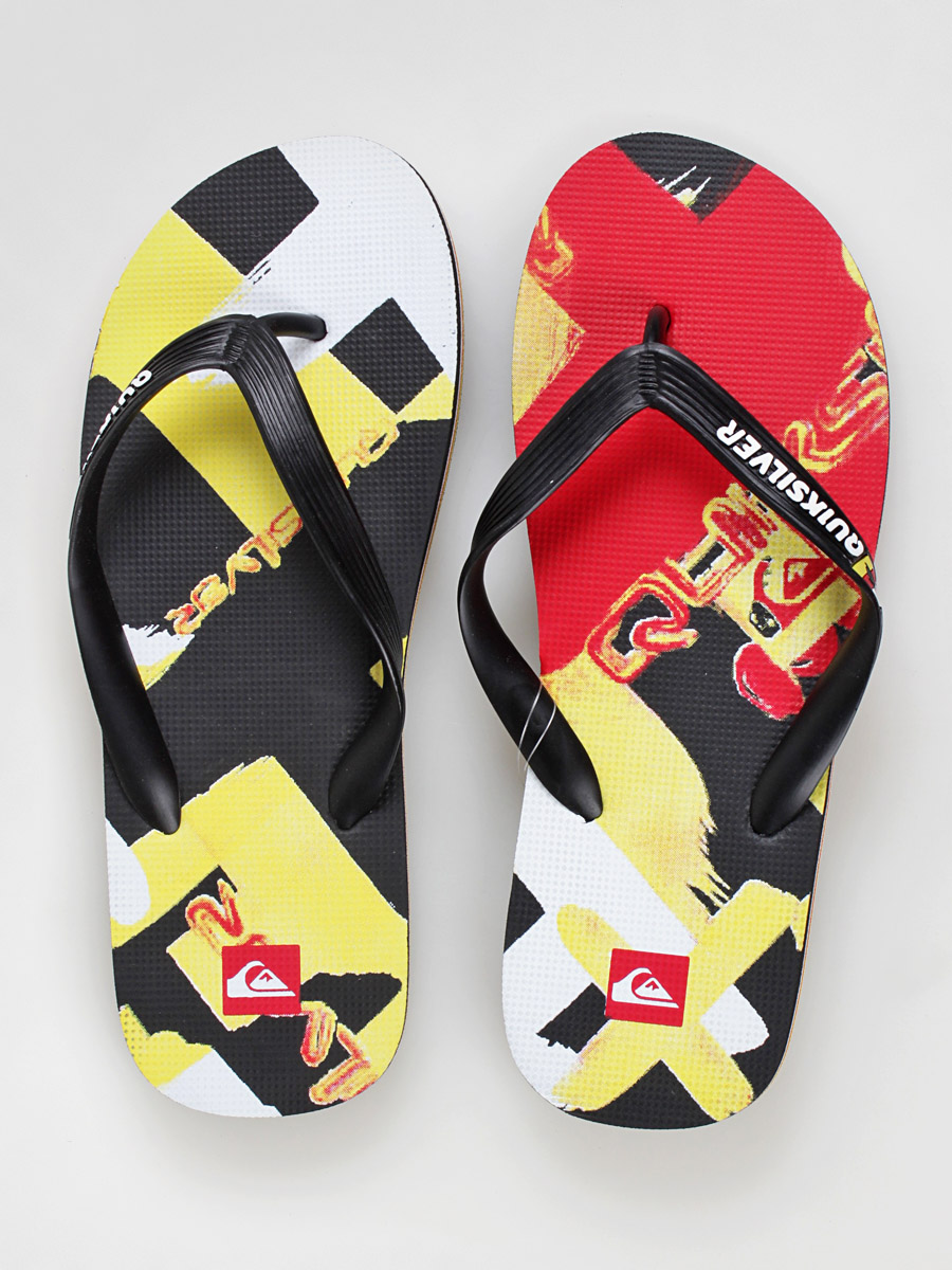 Japonki Quiksilver KMMSL373  Molokai X Fire (black/red/yellow)