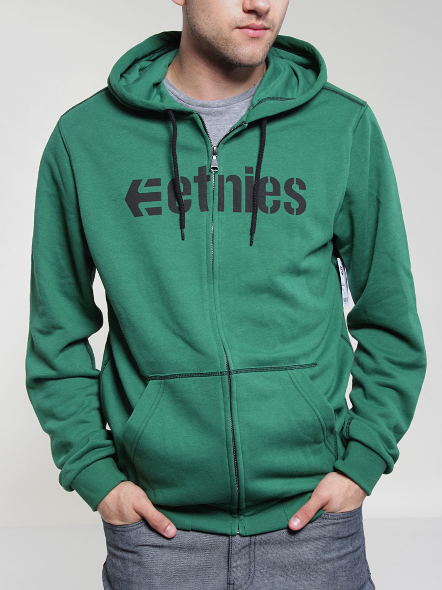 Bluza z kapturem Etnies Corporate Zip (green/black)