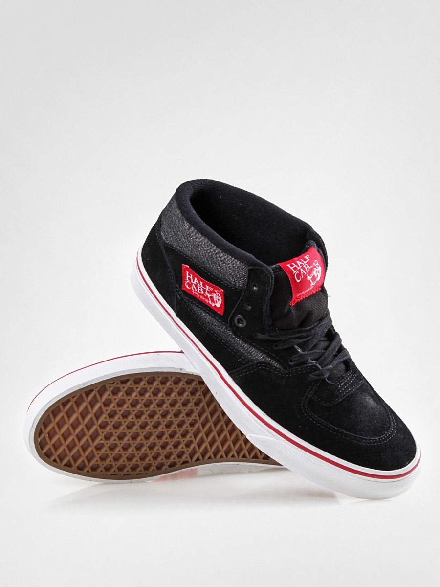 vans half cab black red