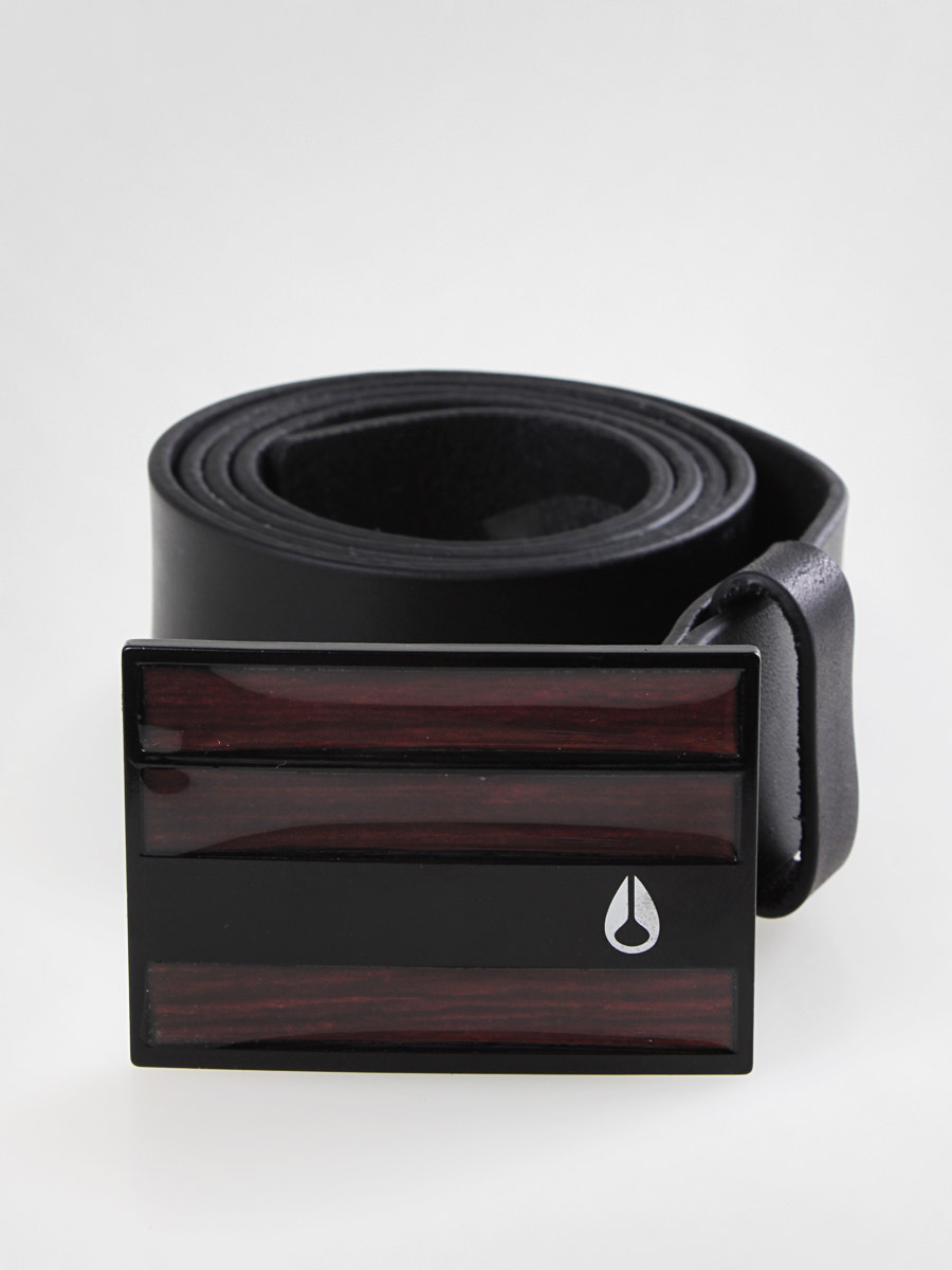 Pasek Nixon Rotolog - czarny (dark wood/black)