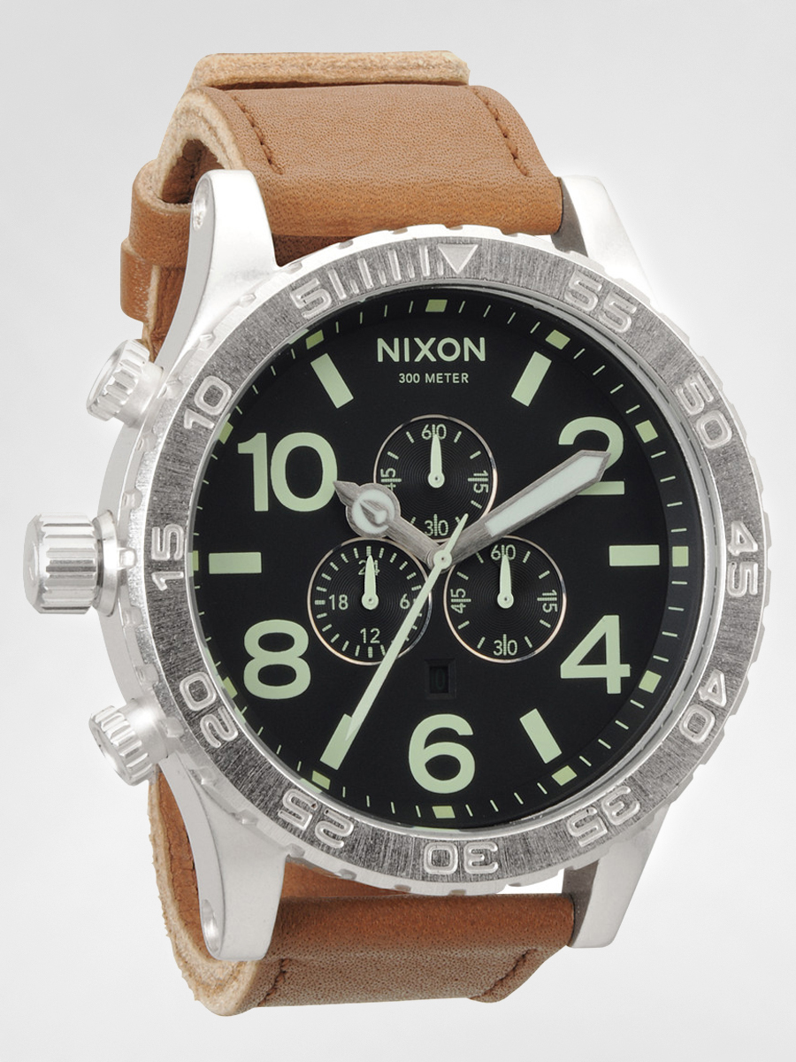 Zegarek Nixon 51-30 Chrono Leather (blk/saddle)