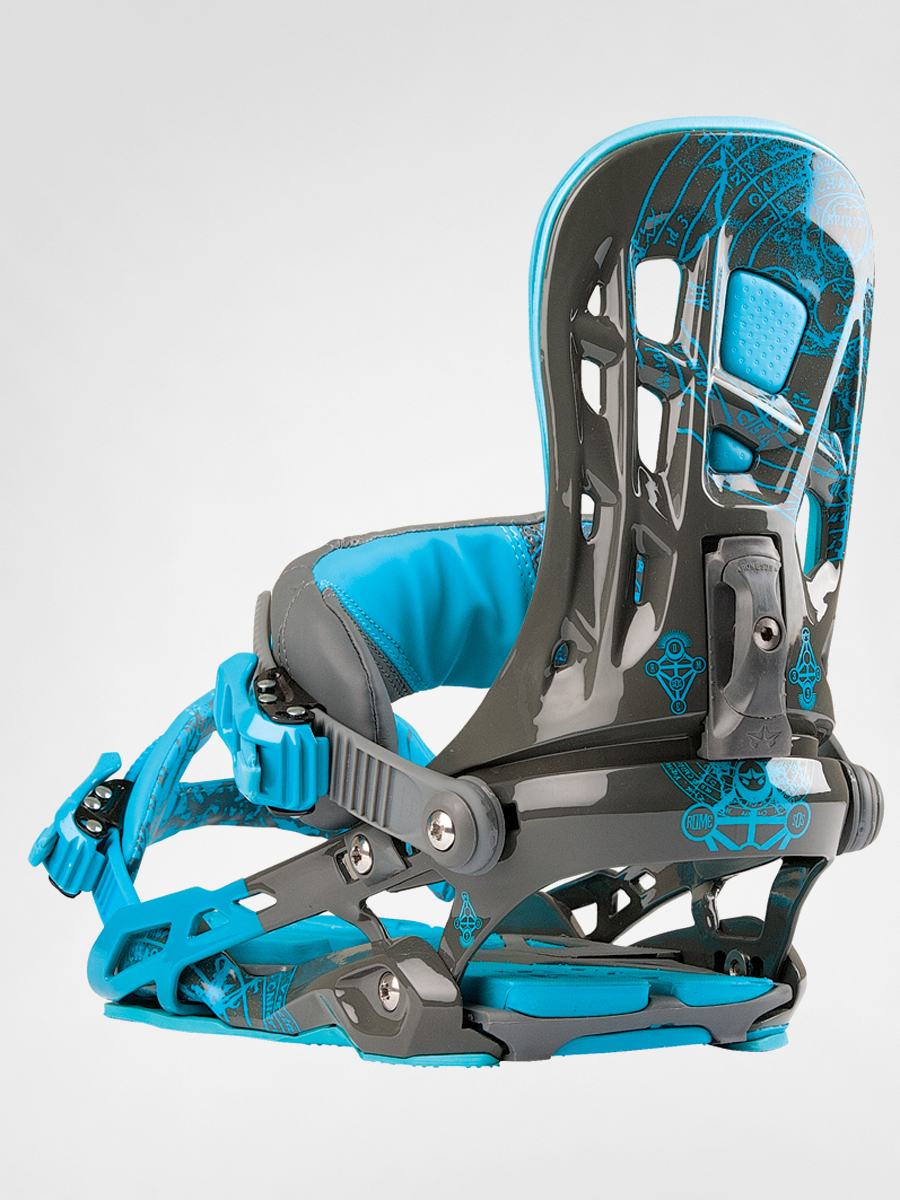 Męskie Wiązania snowboardowe Rome 390 (cyan/grey)