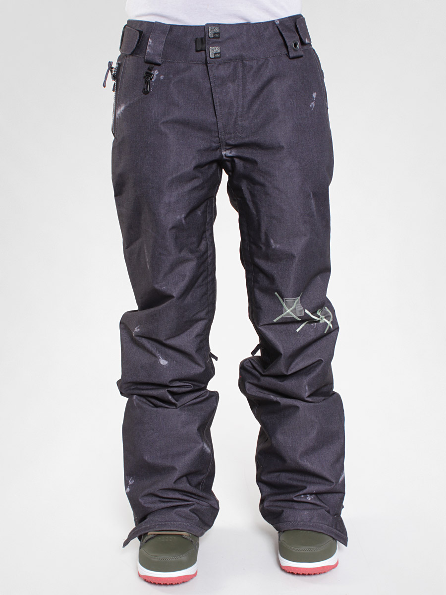 Damskie Spodnie snowboardowe 686 Destructed Patchwork Denim Insulated (black denim thrash)