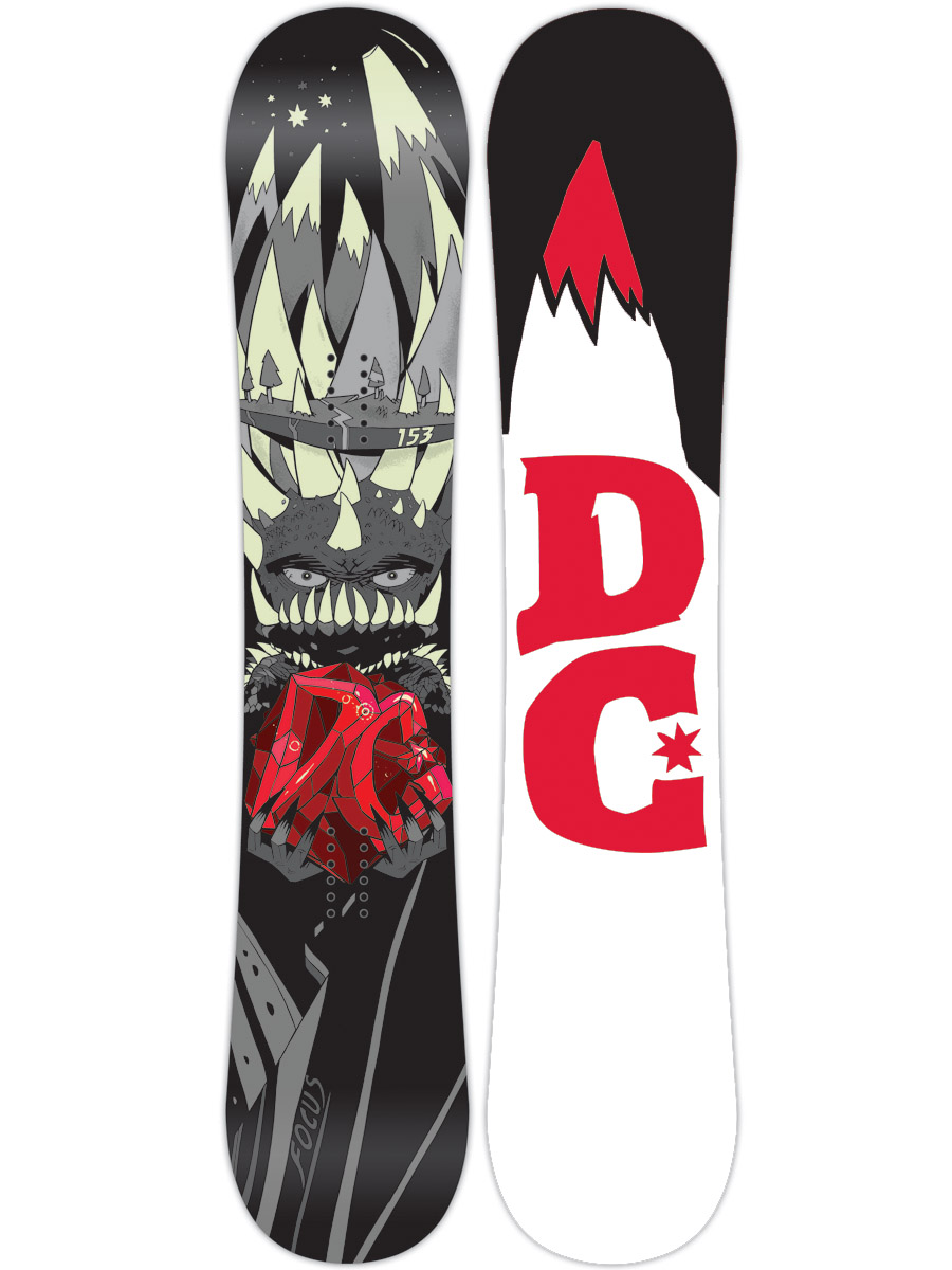 Męska Deska snowboardowa DC Focus (blk/wht/red) 153