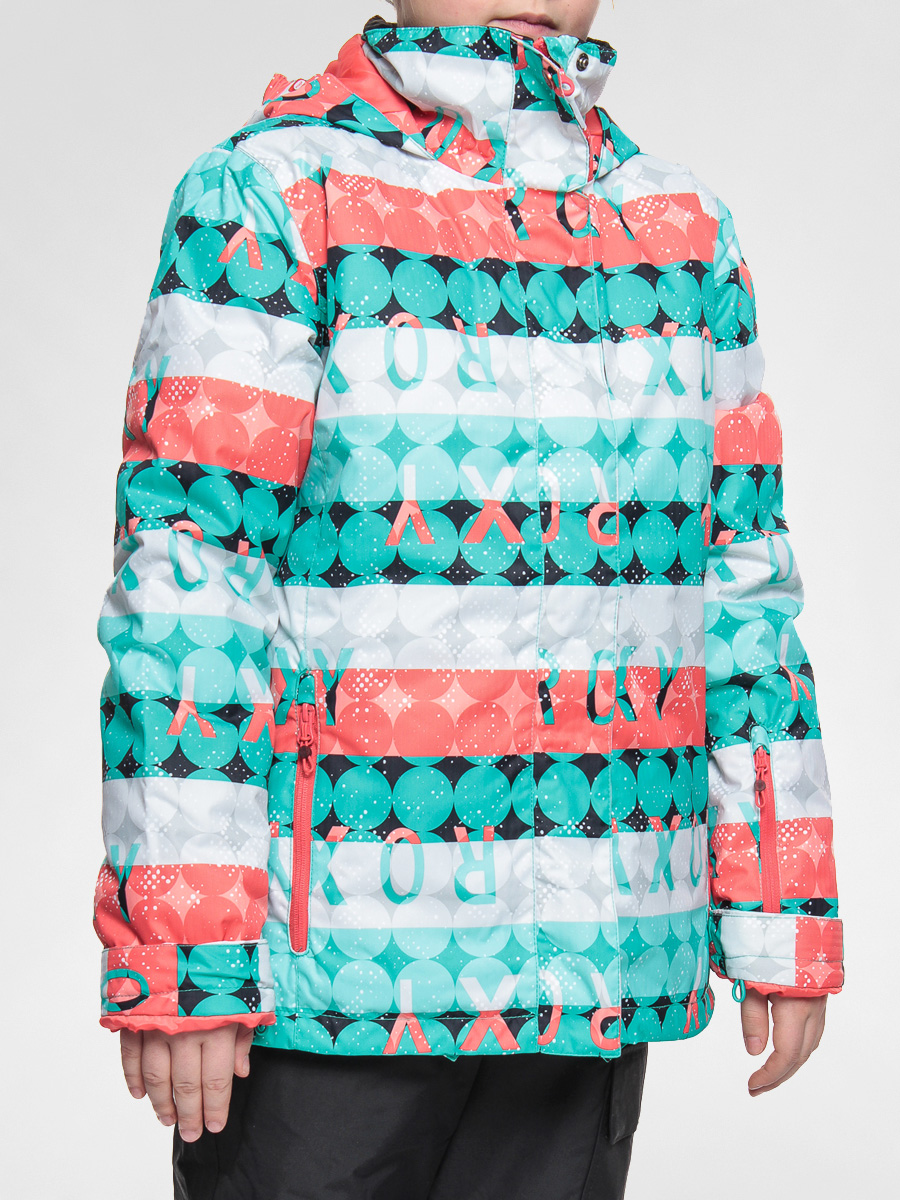 Dziecięca kurtka snowboardowa Roxy 123 (wht/mint/org)