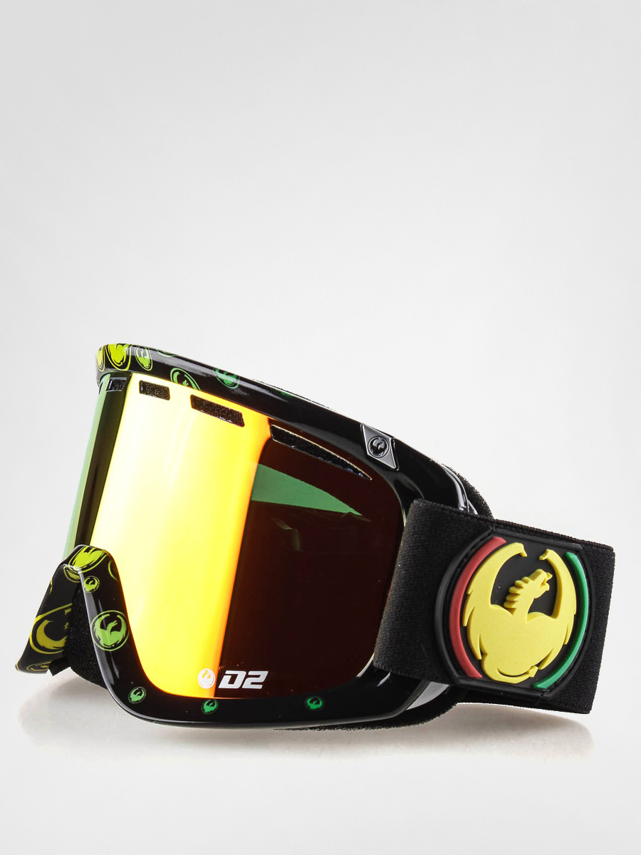 Gogle Dragon D2 (rasta icon/red ionized+amber)