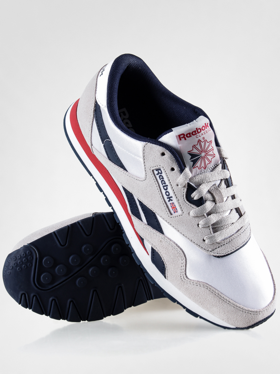Buty Reebok CL Nylon SP (white/steel/navy/red)