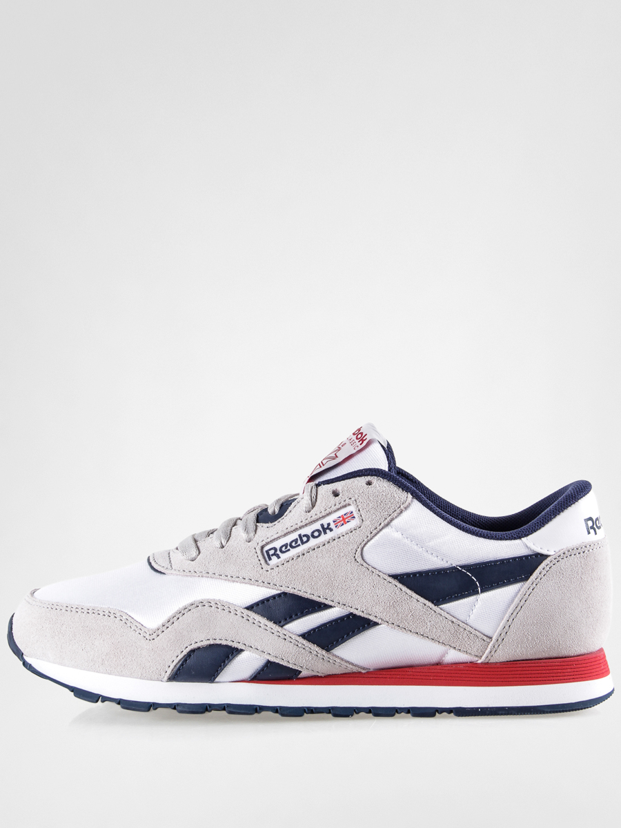 Buty Reebok CL Nylon SP (white/steel/navy/red)