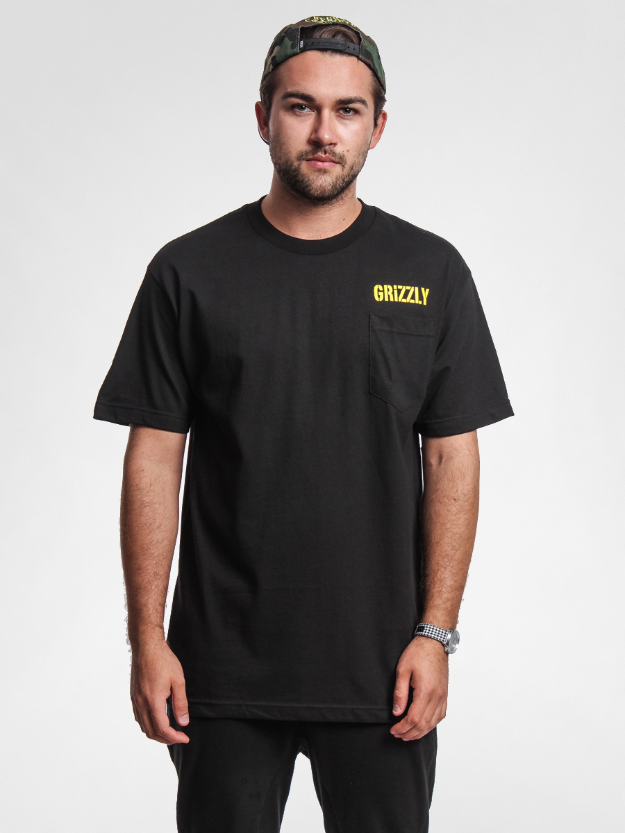 T-shirt Diamond Grizzly Stamp Pocket (black)