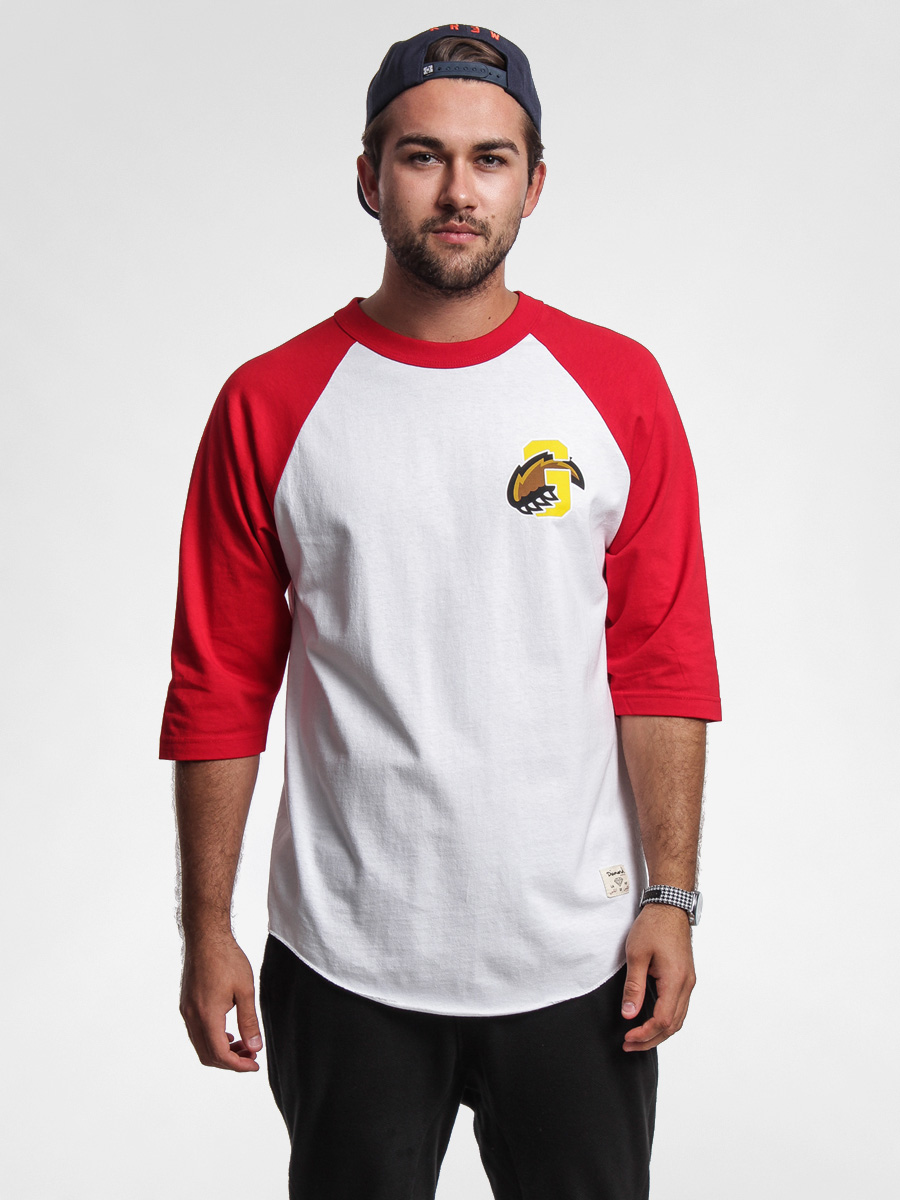 T-shirt Diamond Grizzly Varsity Paw Raglan (red/wht)