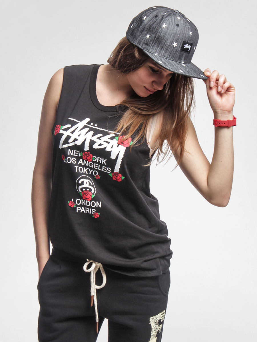 Koszulka Stussy Rose Muscle Wmn (black)