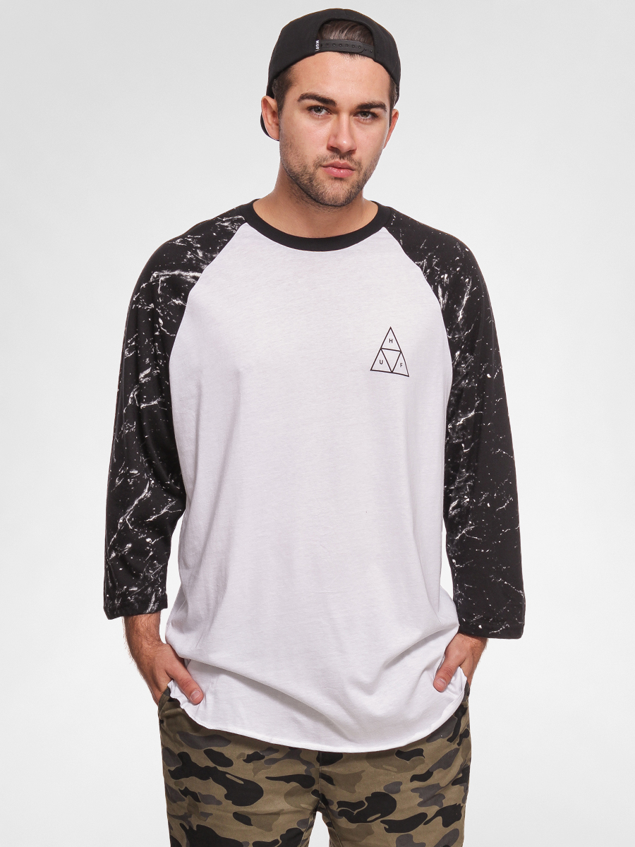 T-shirt HUF Triangle Raglan (white/black)