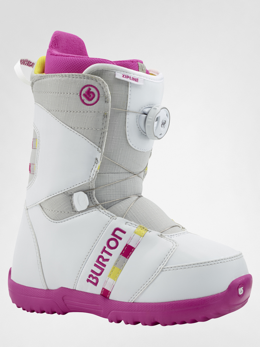 Dziecięce buty snowboardowe Burton ZIPLINE BOA - szary (white/gray