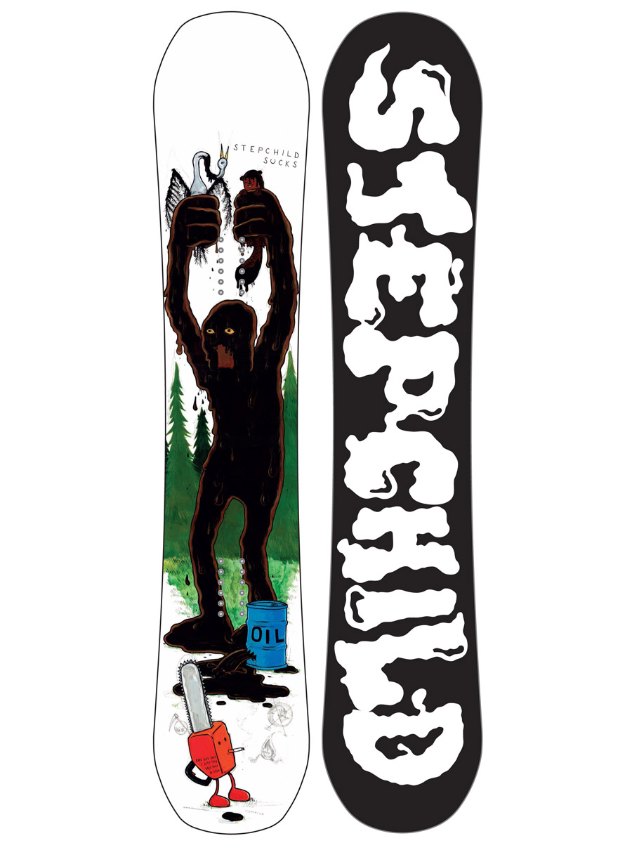 Męska Deska snowboardowa StepChild Powder Sucks (black/white)