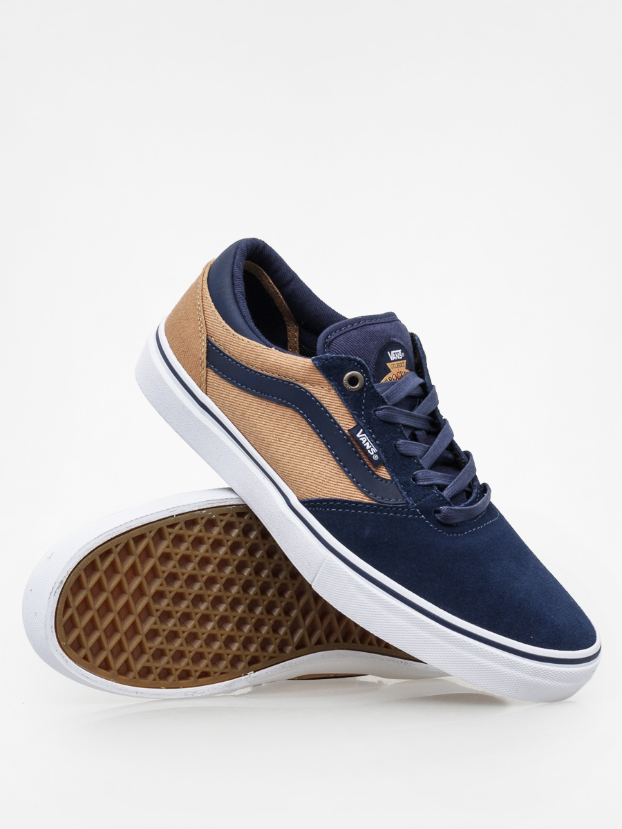 navy and tan vans